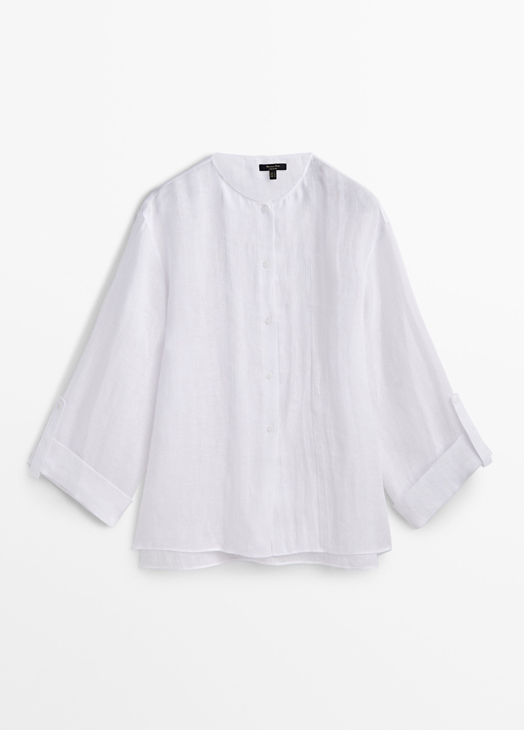 Белая праздничный рубашка однотонная Massimo Dutti