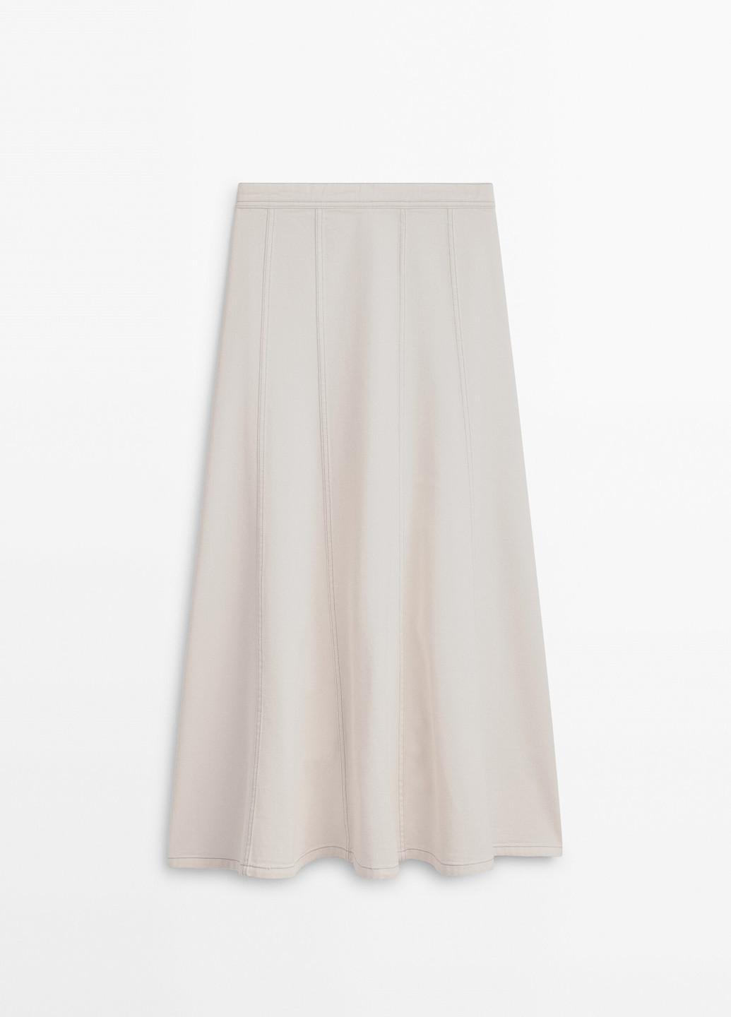Белая повседневный однотонная юбка Massimo Dutti