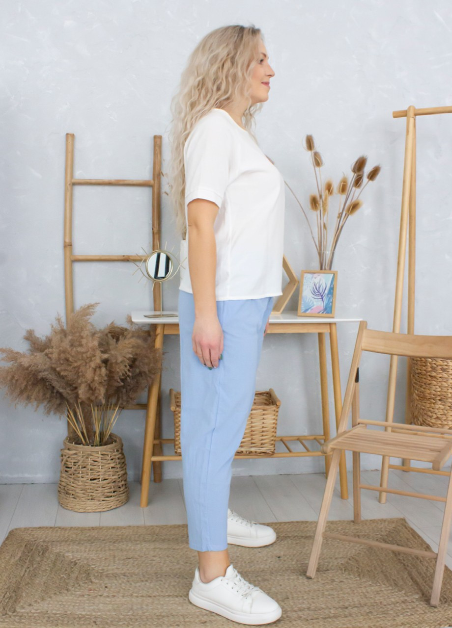 Молочна блуза-футболка жіноча молочна тонка JEANSclub Прямая