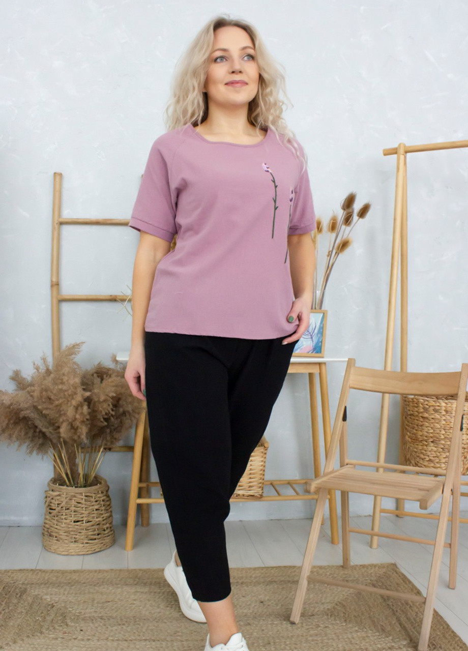 Рожева блуза-футболка жіноча рожева тонка JEANSclub Прямая