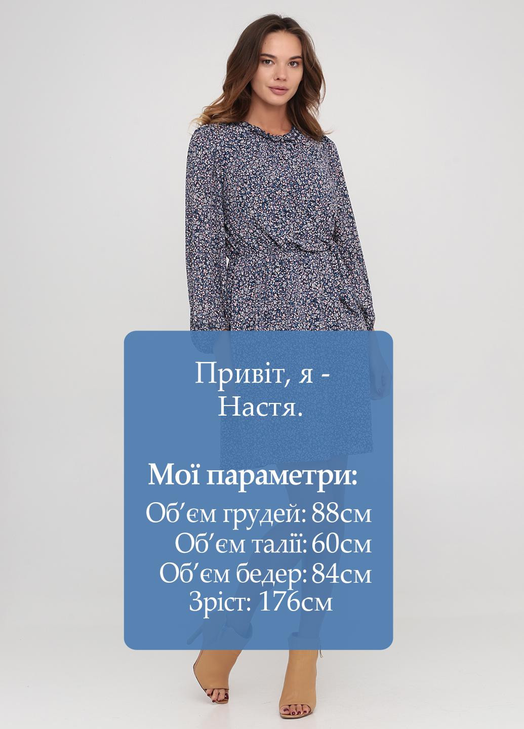 Синее кэжуал платье Banana Republic с цветочным принтом