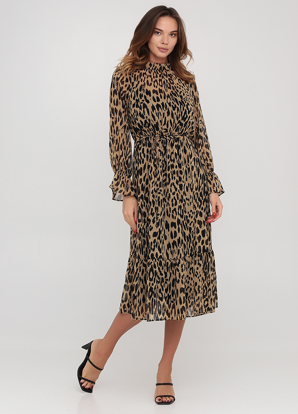 Коричневое кэжуал платье Banana Republic леопардовый