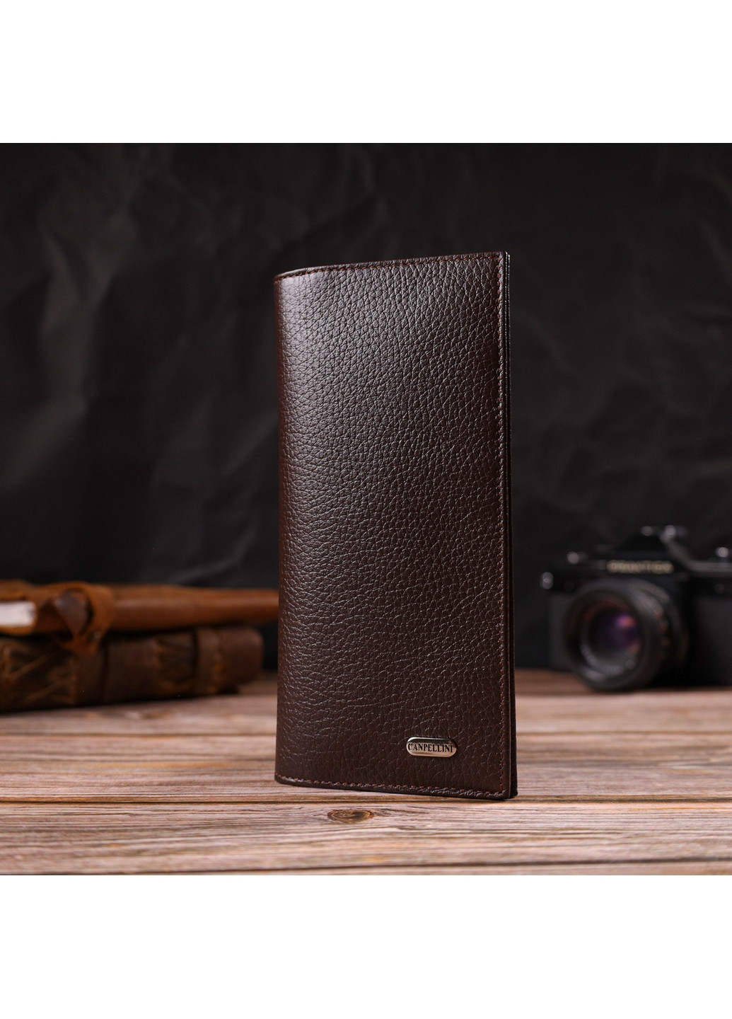 Мужской кожаный кошелек 9,2х18,8х1 см Canpellini (259923735)