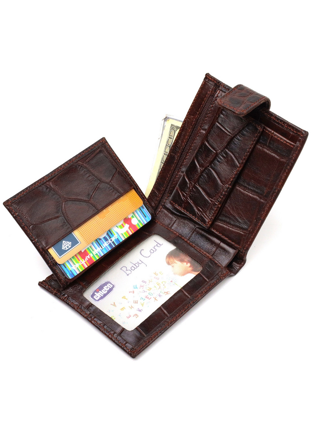 Мужской кожаный кошелек 11,5х10х1 см Canpellini (259923681)