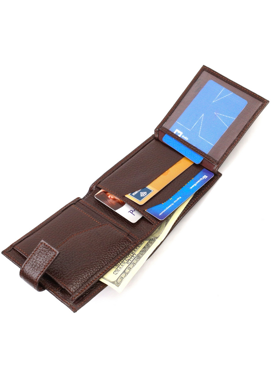 Чоловічий шкіряний гаманець 11,7х9,2х2 см Canpellini (259923684)