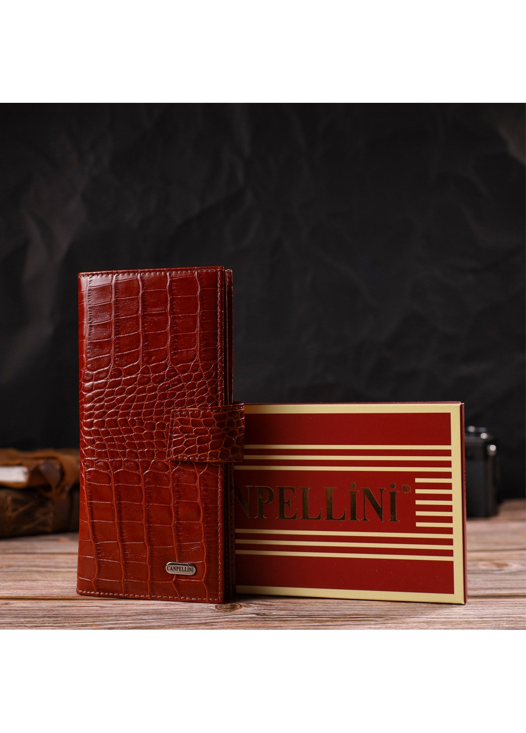 Мужской кожаный кошелек 9х18,7х1 см Canpellini (259923650)