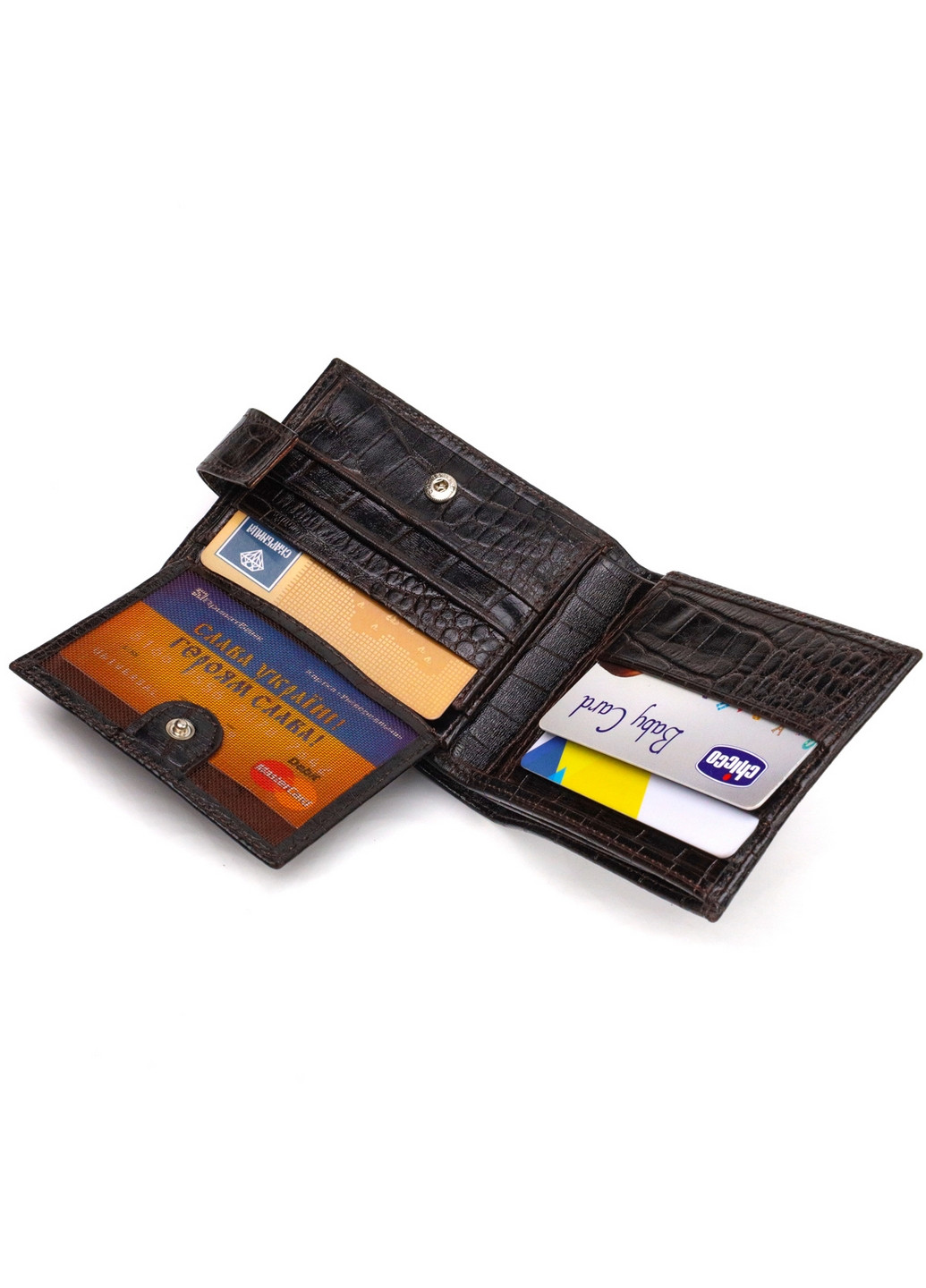 Чоловічий шкіряний гаманець 11х8,3х1 см Canpellini (259923539)