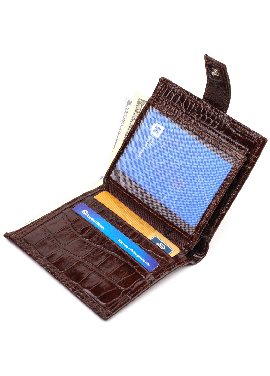 Чоловічий шкіряний гаманець 9,7х11х1 см Canpellini (259923782)