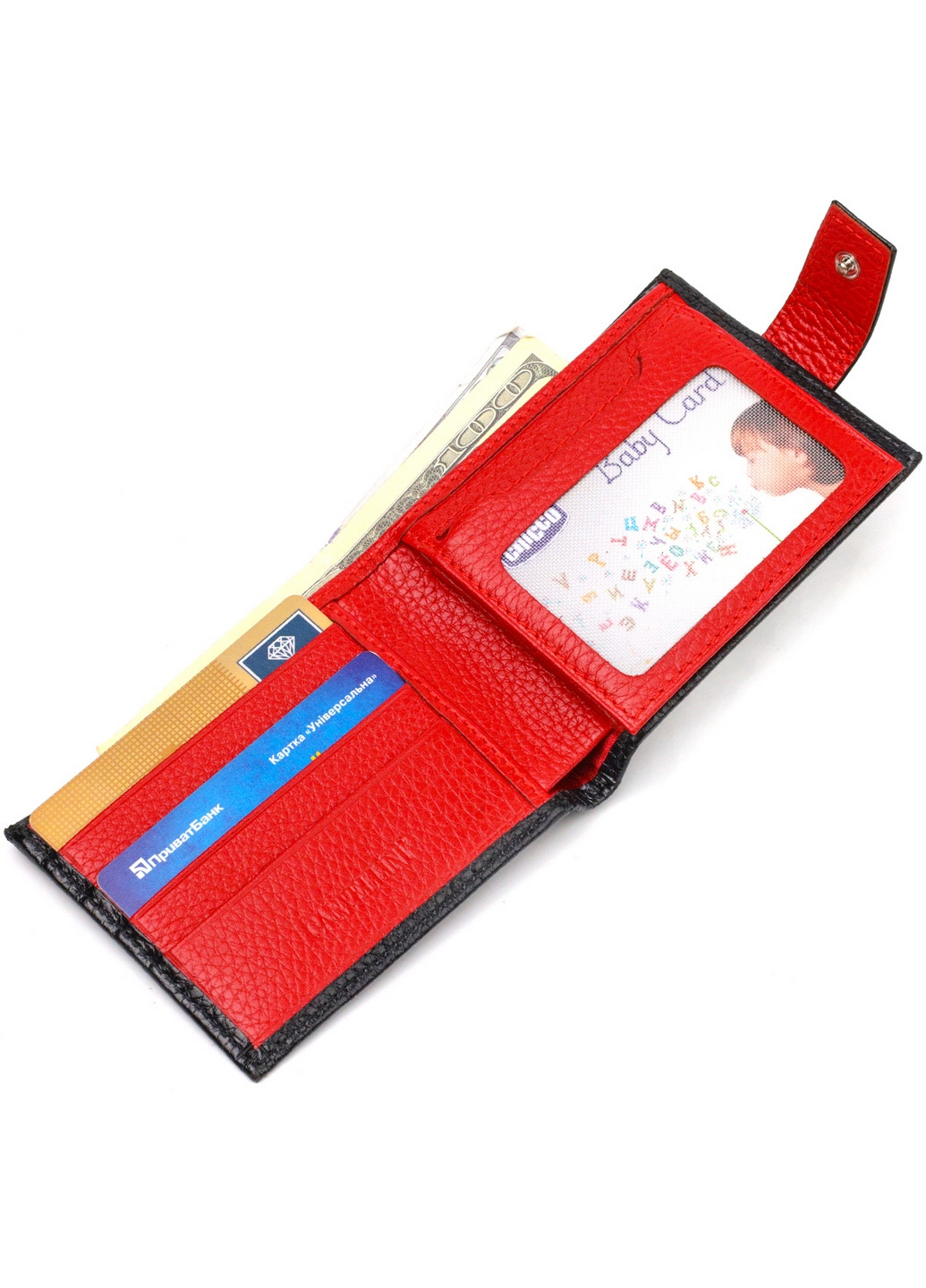 Чоловічий шкіряний гаманець 11х8,3х1 см Canpellini (259923607)