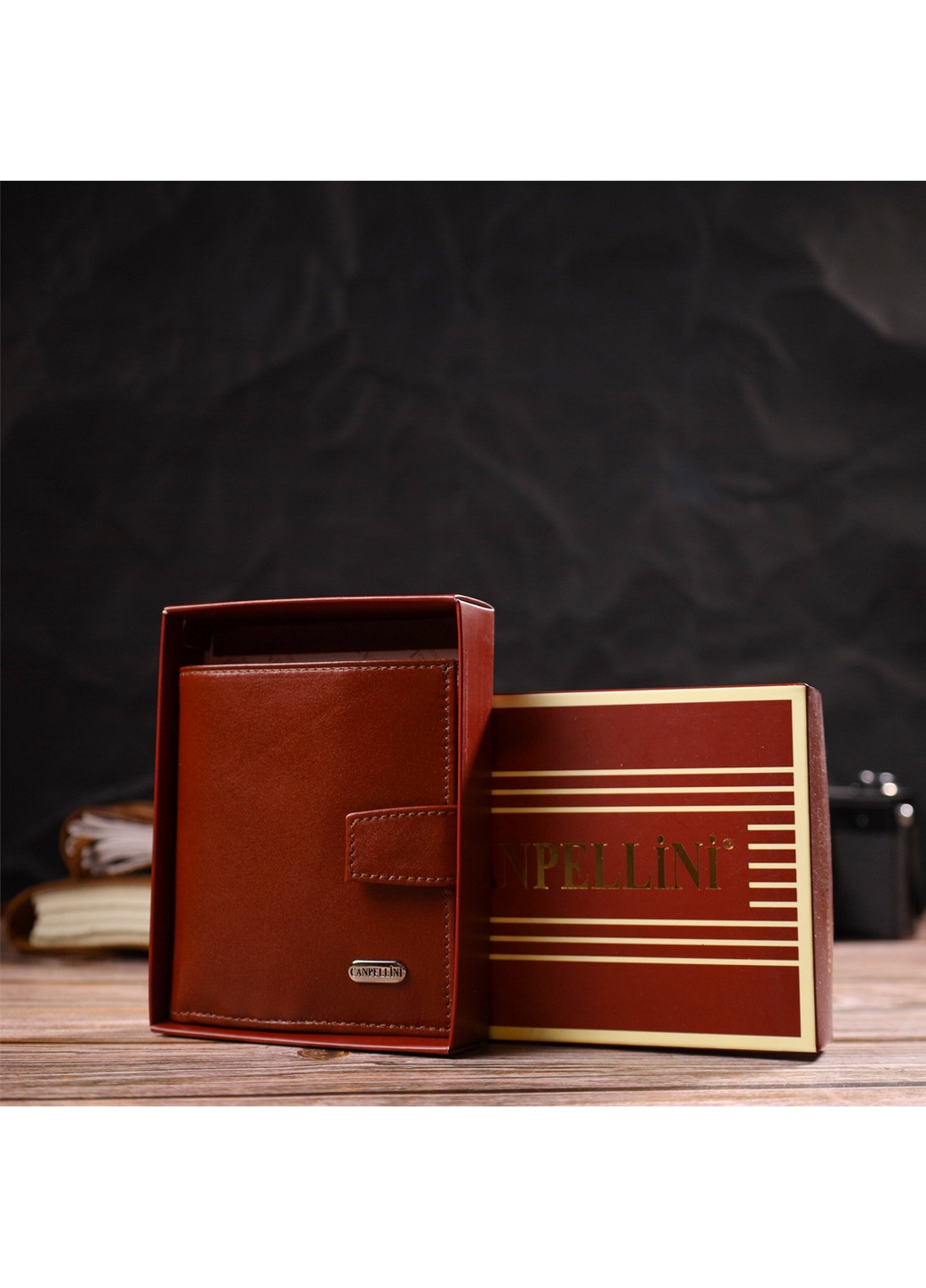 Чоловічий шкіряний гаманець 9,7х11х1 см Canpellini (259923551)