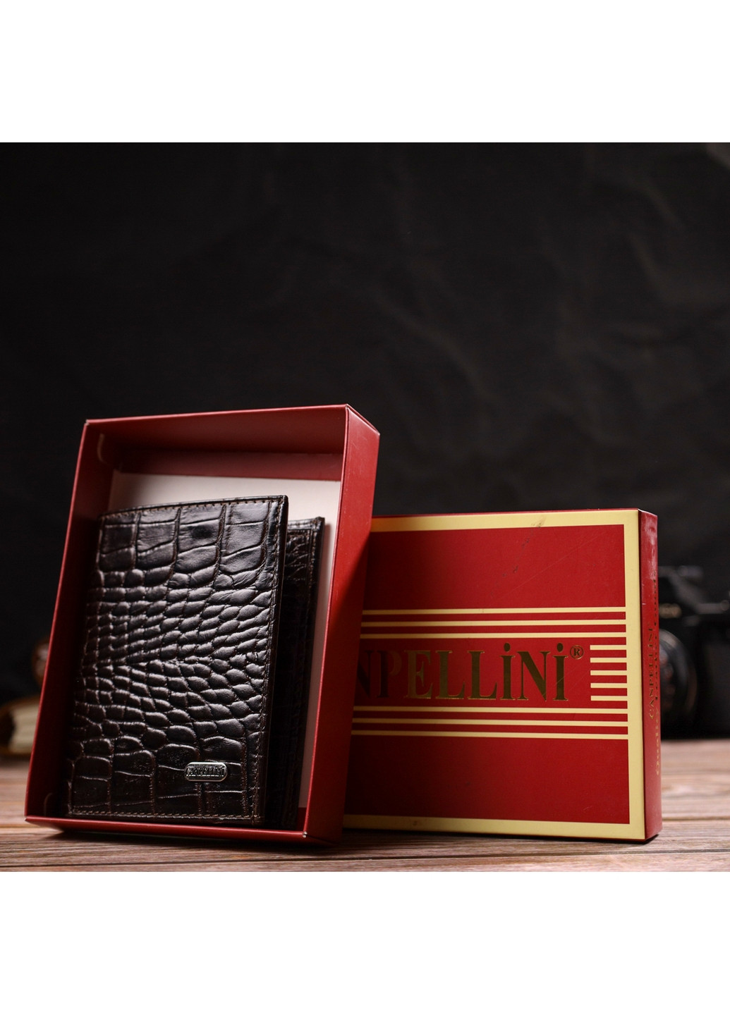 Чоловічий шкіряний гаманець 9х11,5х1 см Canpellini (259923647)