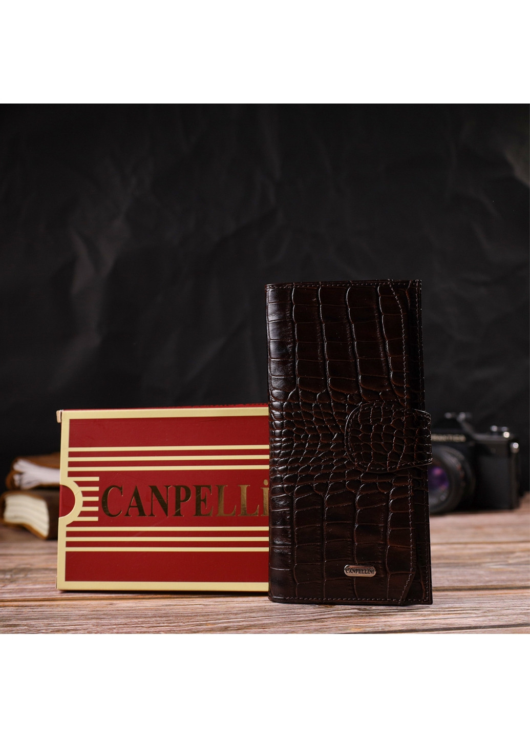 Чоловічий шкіряний гаманець 9,5х18,5х0,5 см Canpellini (259923979)