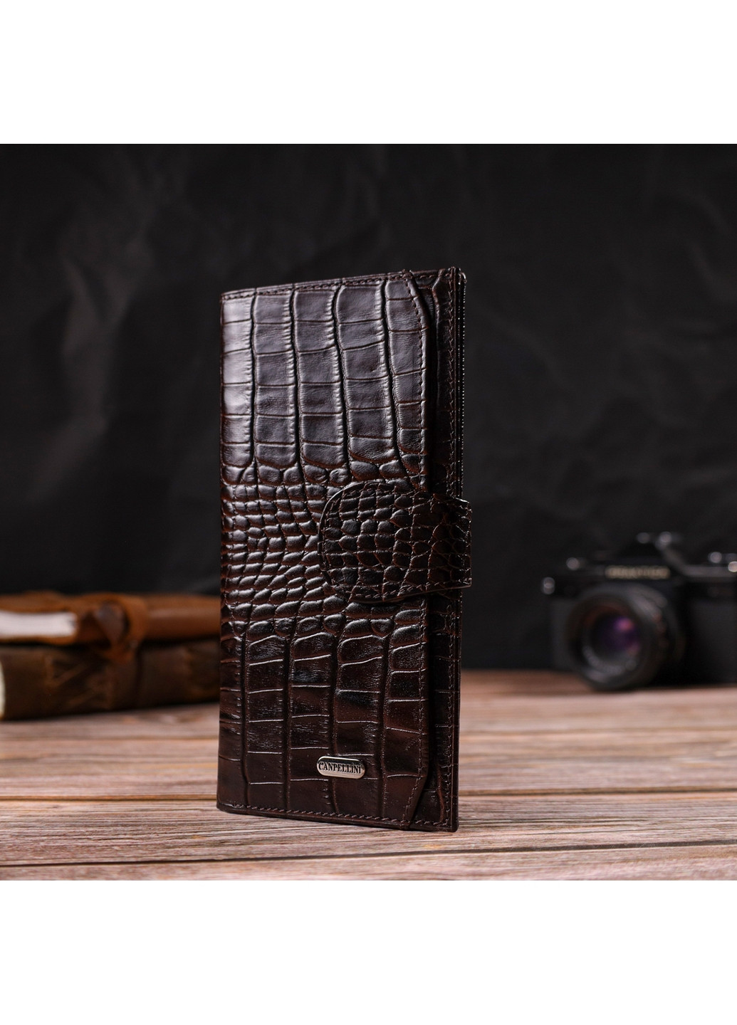 Чоловічий шкіряний гаманець 9,5х18,5х0,5 см Canpellini (259923979)