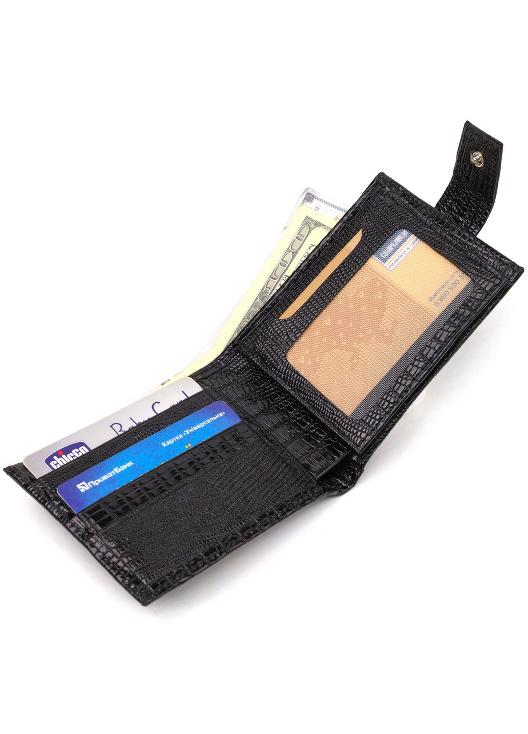 Чоловічий шкіряний гаманець 11х8,3х1 см Canpellini (259923943)