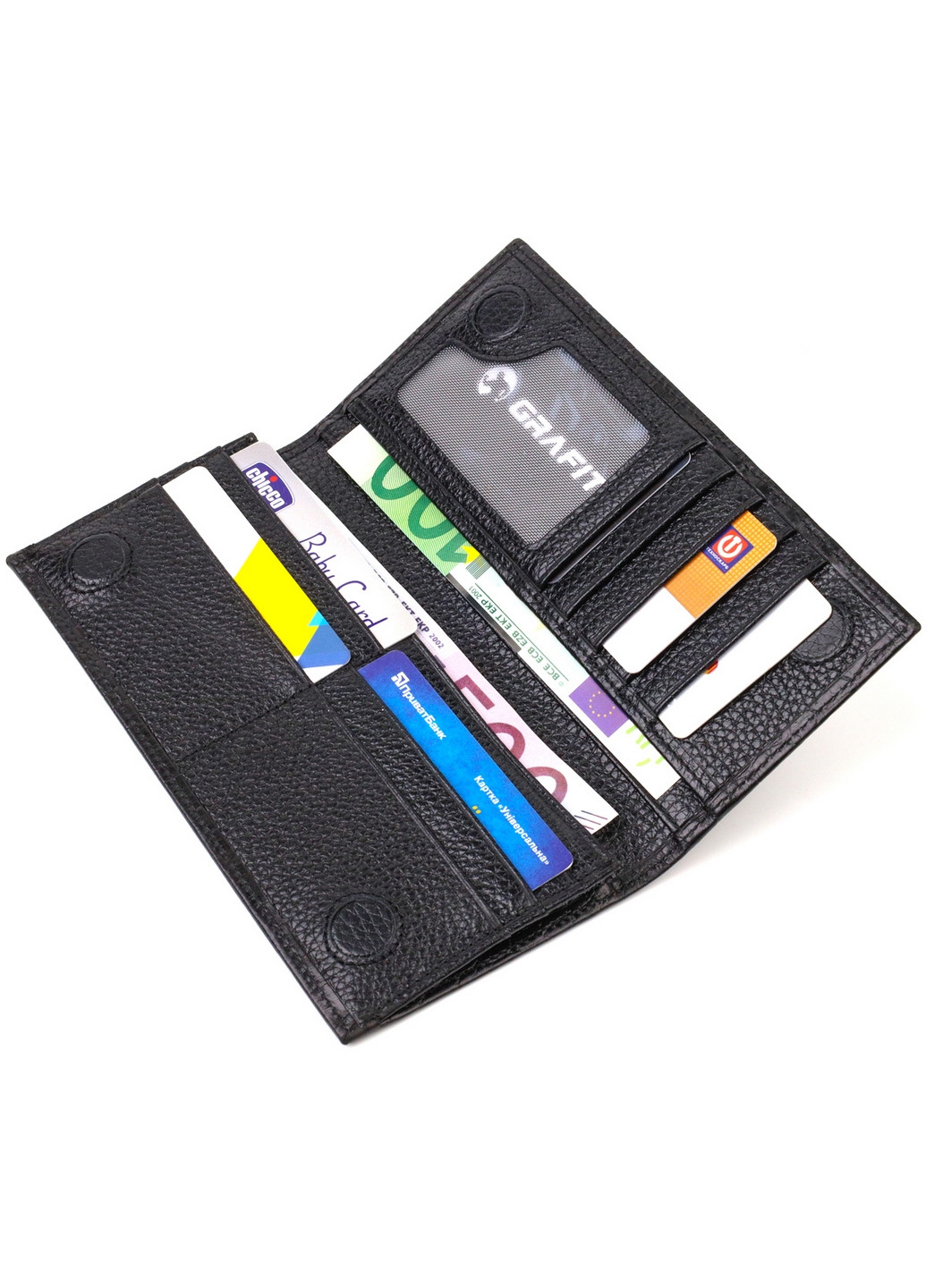 Чоловічий шкіряний гаманець 9,2х18,8х1 см Canpellini (259923907)