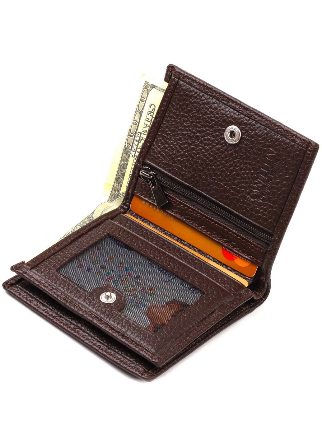 Чоловічий шкіряний гаманець 9,5х10,2х1 см Canpellini (259923901)