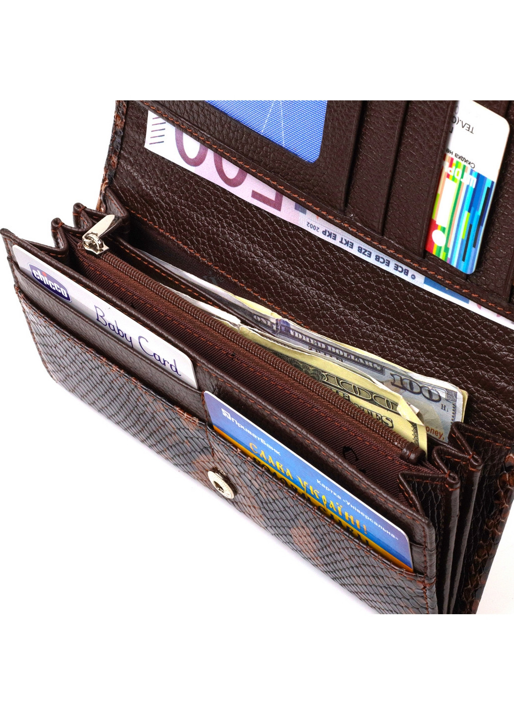 Жіночий шкіряний гаманець 19х9,6х2 см Canpellini (259939077)
