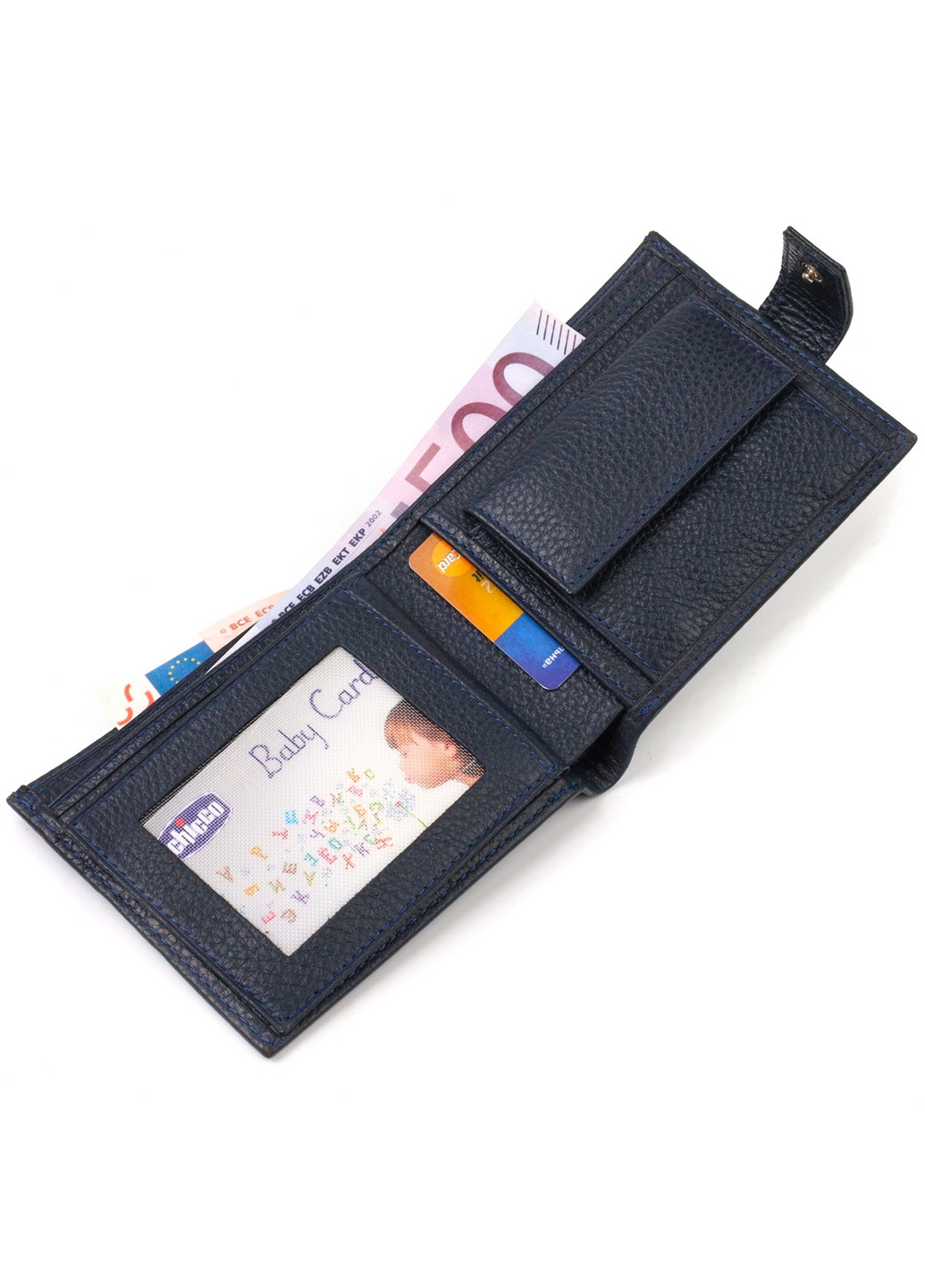 Чоловічий шкіряний гаманець 12,2х9,5х2 см Canpellini (259939139)