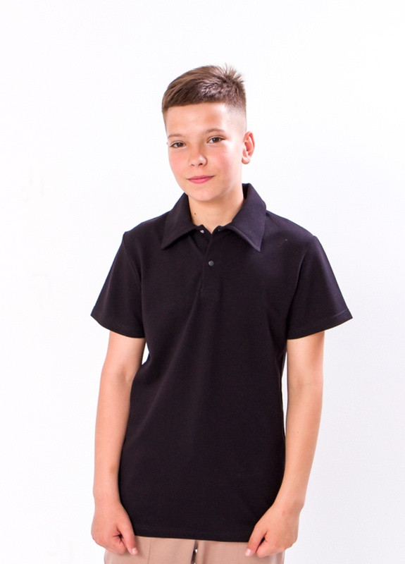 Черная летняя футболка-поло для хлопчика чорний носи своє (6210-091-v22) Носи своє