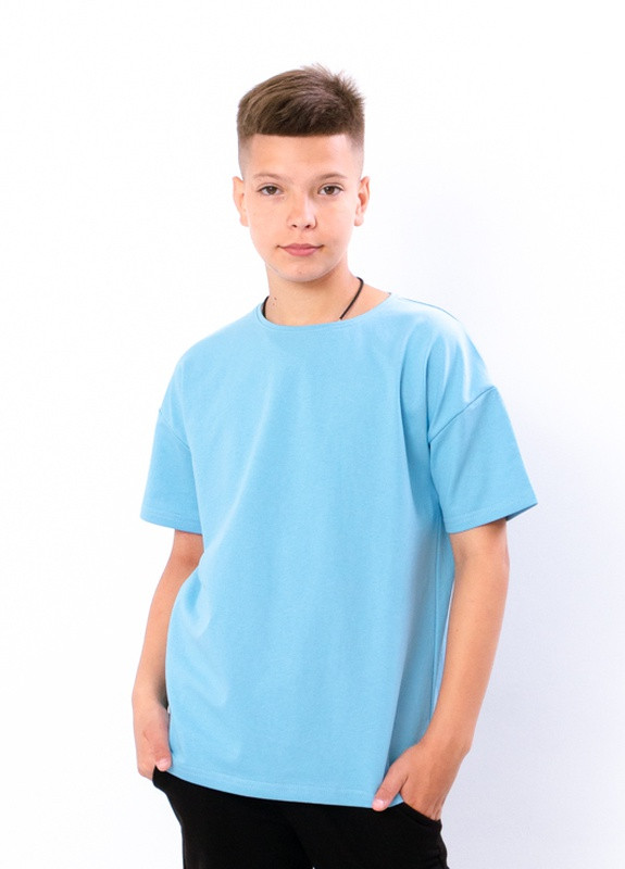 Блакитна літня футболка хлопчика (підліткова) блакитний носи своє (6263-057-v12) Носи своє