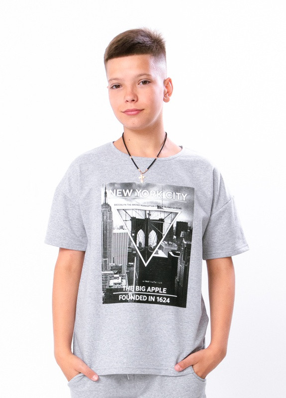 Сіра літня футболка для хлопчика (підліткова) сірий носи своє (6263-057-33-1-v1) Носи своє
