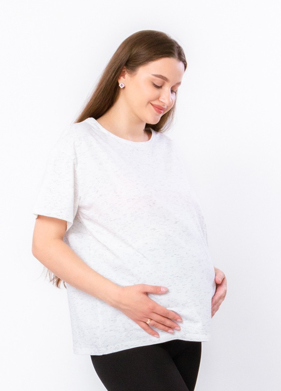 Белая летняя футболка для вагітних та годуючих мам білий носи своє (8355-070-v2) с коротким рукавом Носи своє