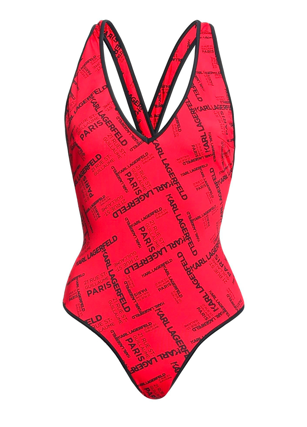 Красный летний сплошной купальник слитный Karl Lagerfeld