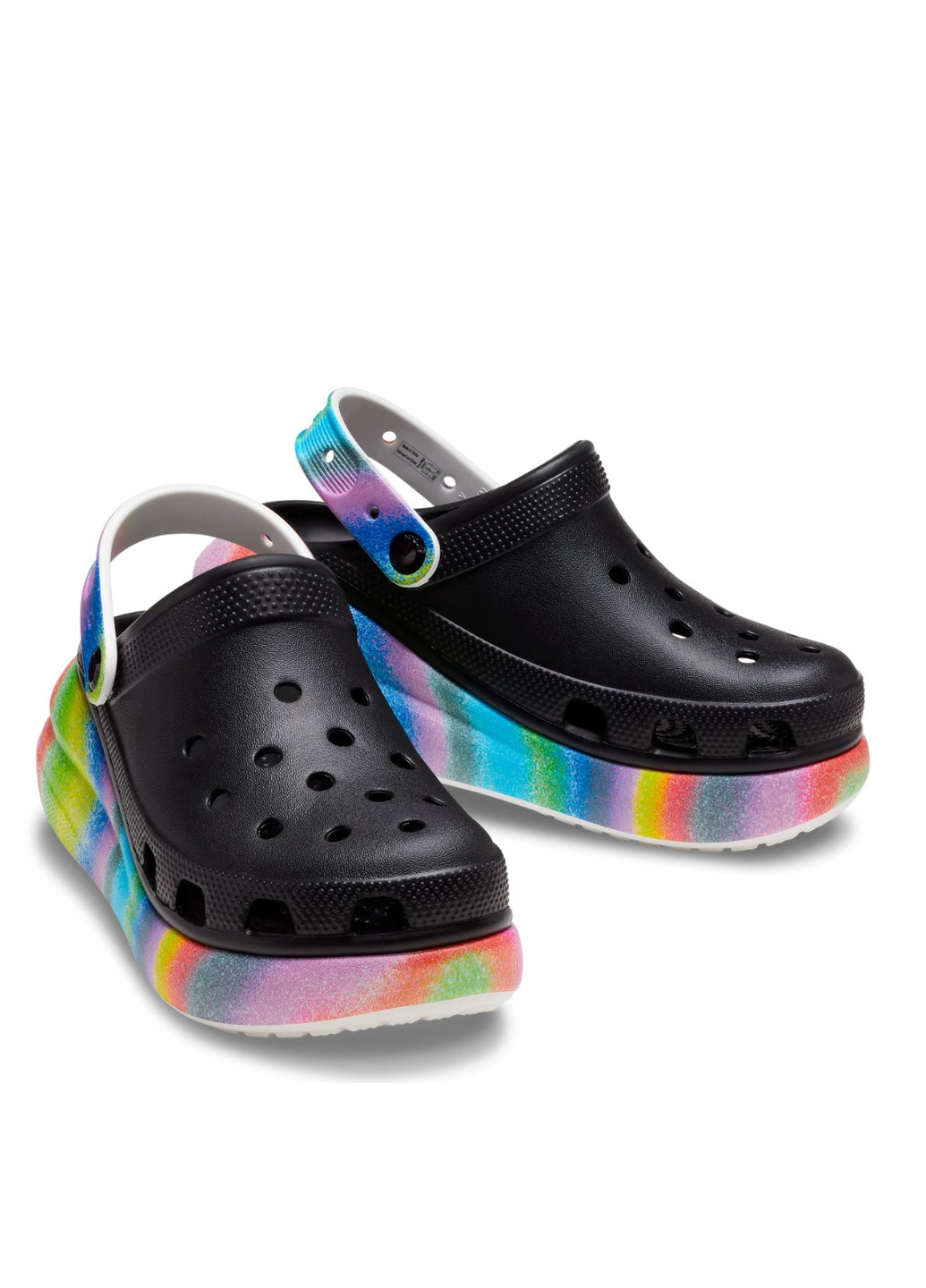 Цветные сабо на высокой платформе Crocs на высоком каблуке