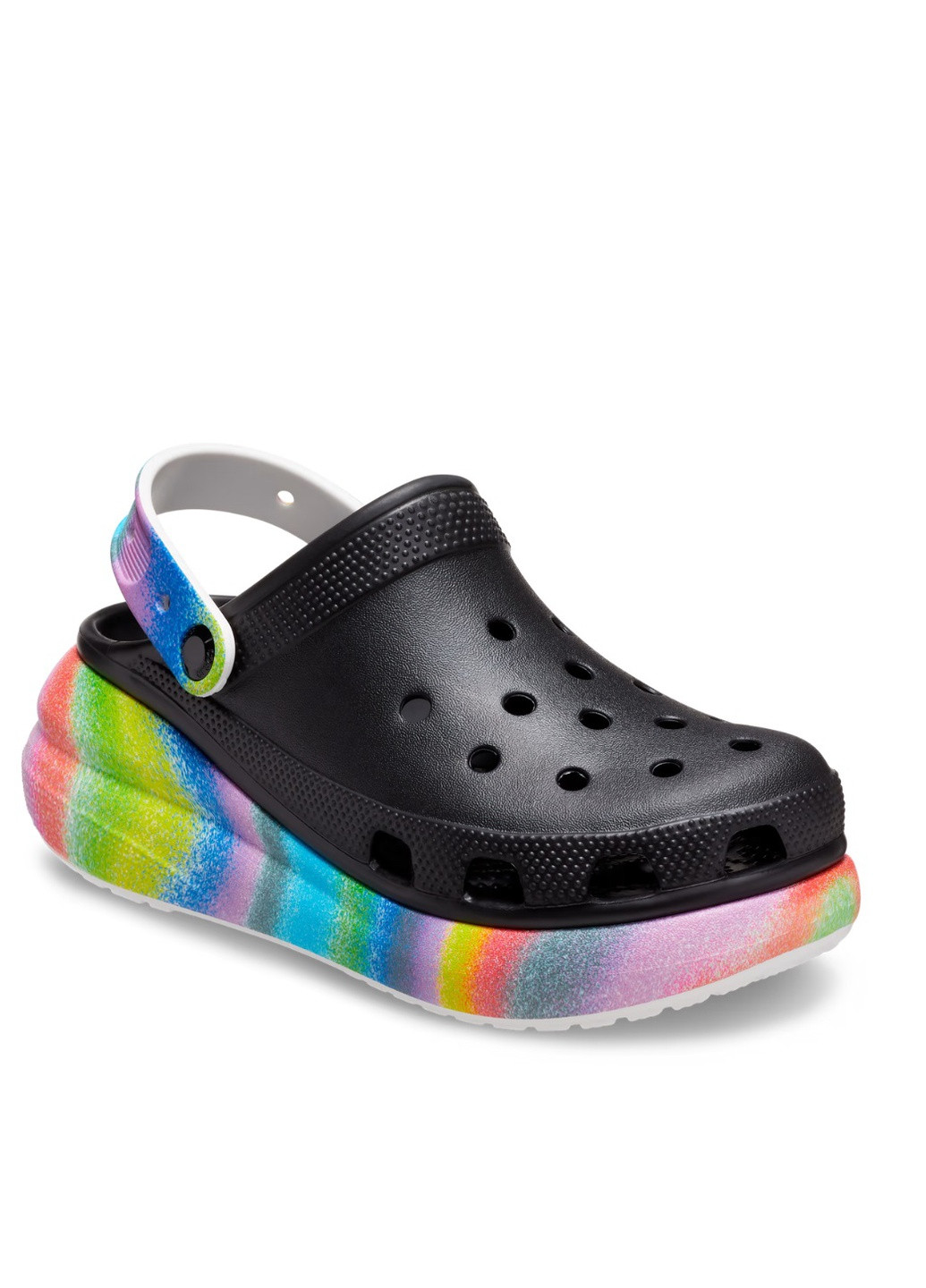 Цветные сабо на высокой платформе Crocs на высоком каблуке