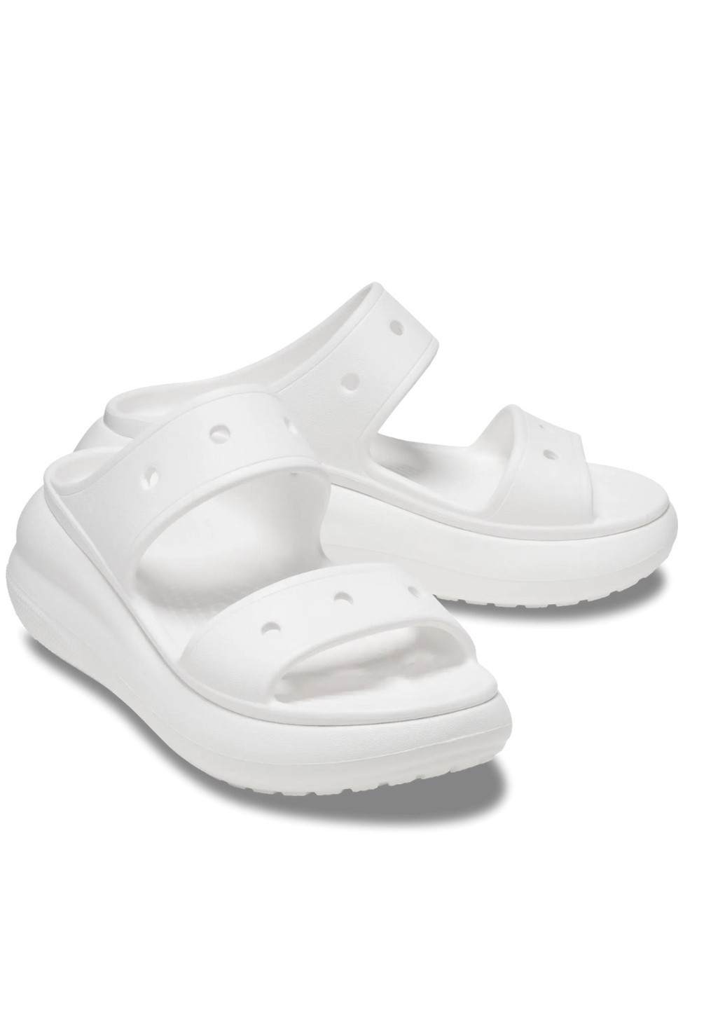 Белые сандалии на высокой платформе Crocs на высоком каблуке