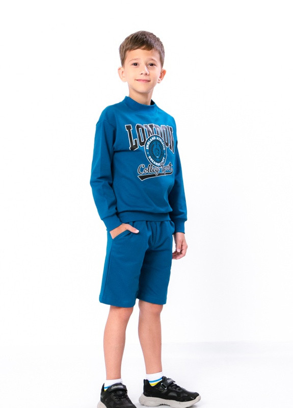 Бирюзовый летний комплект для хлопчика бірюзовий носи своє (6279-057-33-v21) с шортами Носи своє