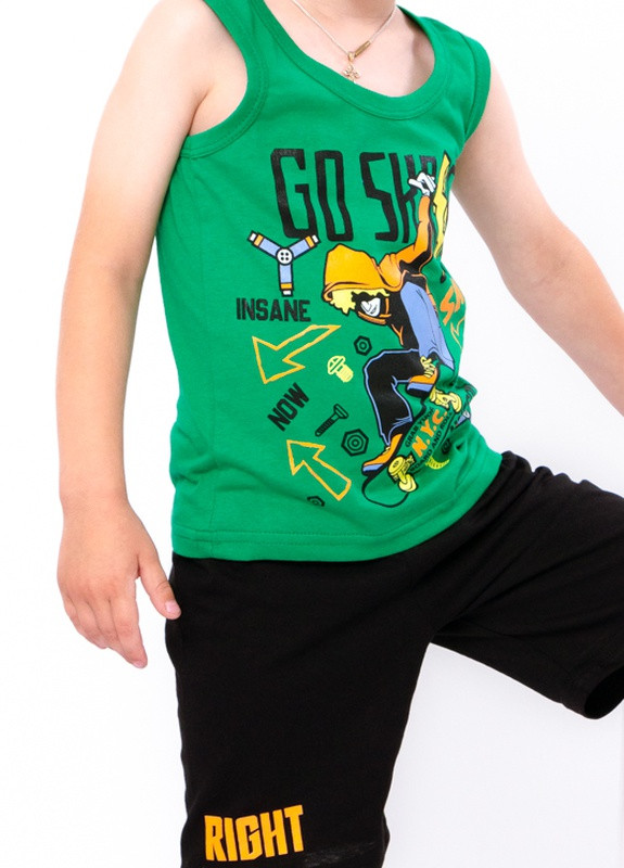 Зеленый летний комплект для хлопчика (борцовка+шорти) зелений носи своє (6109-001-33-1-v3) с шортами Носи своє