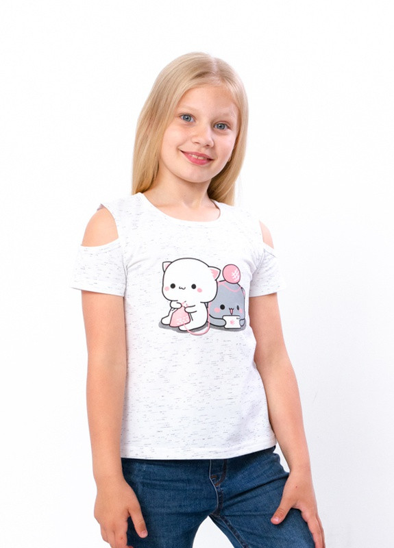 Белая летняя футболка для дівчинки білий носи своє (6147-070-33-v0) Носи своє