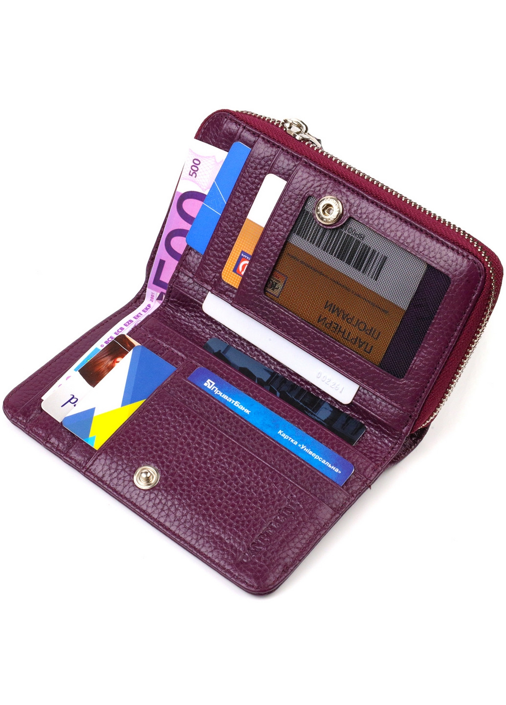 Шкіряний гаманець жіночий 9,5 х15, 5х2, 5 см Canpellini (259961791)