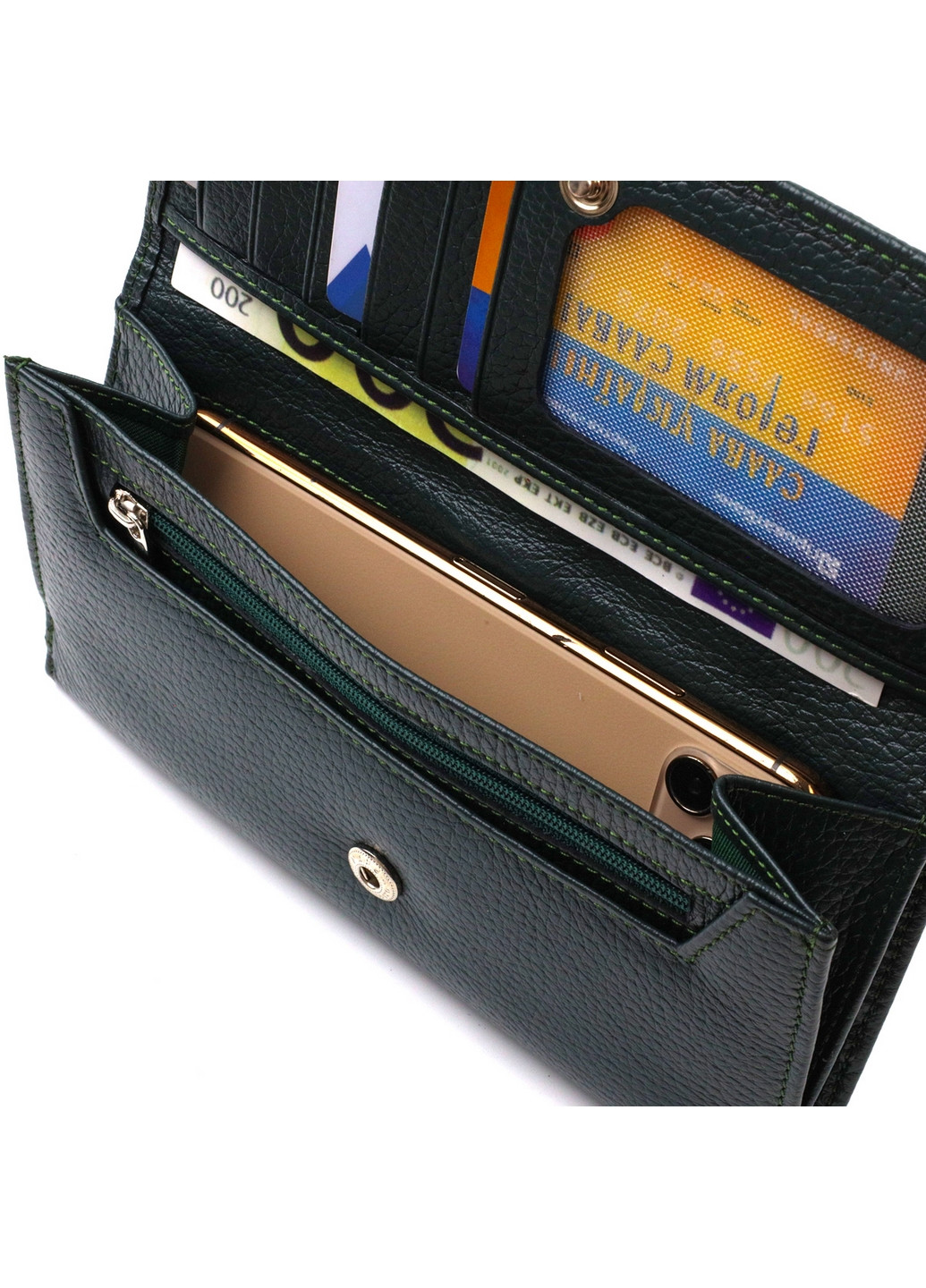 Шкіряний гаманець жіночий 10х19х1,5 см Canpellini (259961770)