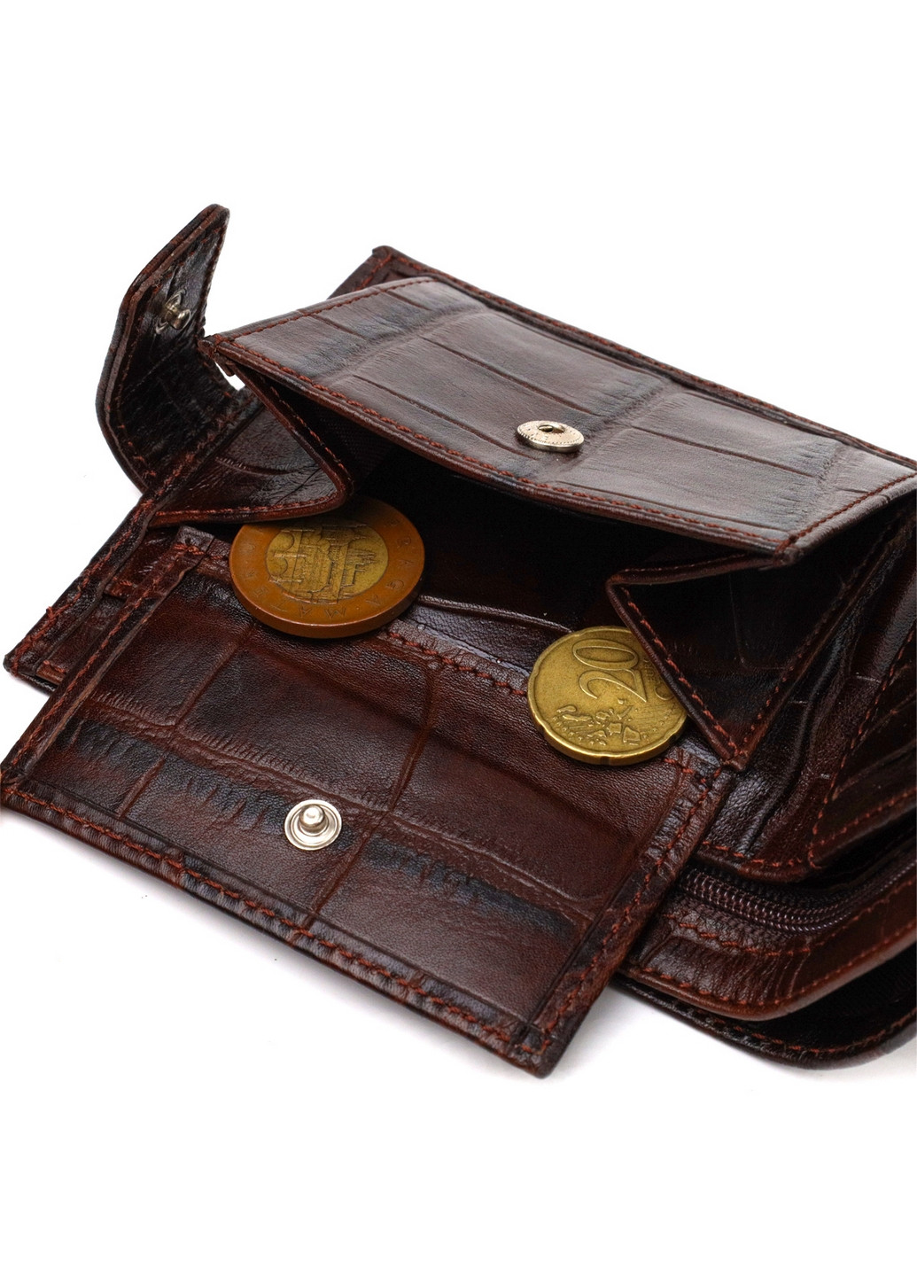 Кожаный кошелек мужской 11,5х10х1 см Canpellini (259961907)