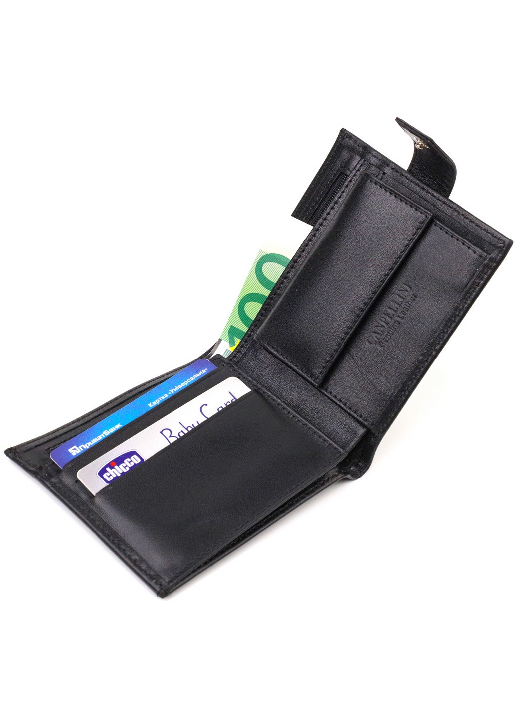 Шкіряний гаманець чоловічий 11,5х9,7х2 см Canpellini (259961680)
