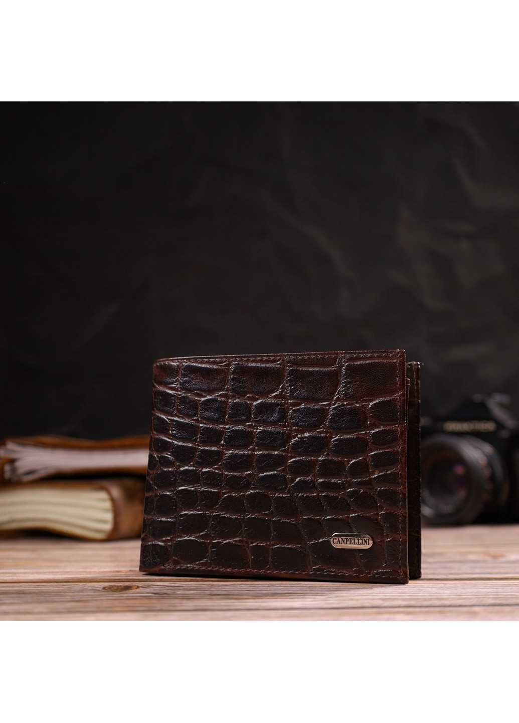 Шкіряний гаманець чоловічий 12х9, 7х2 см Canpellini (259961795)