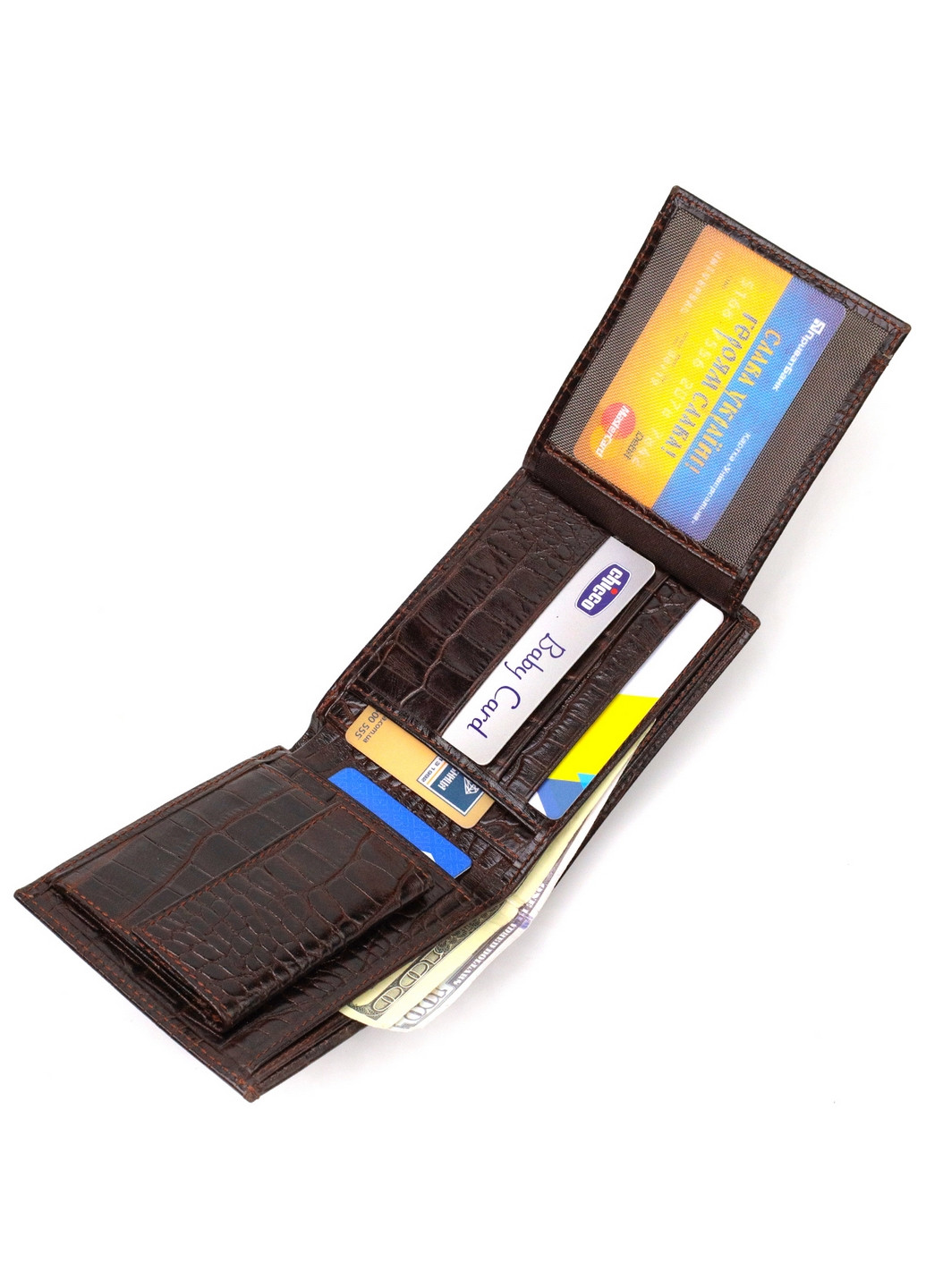 Кожаный кошелек мужской 12х9,7х1 см Canpellini (259961717)