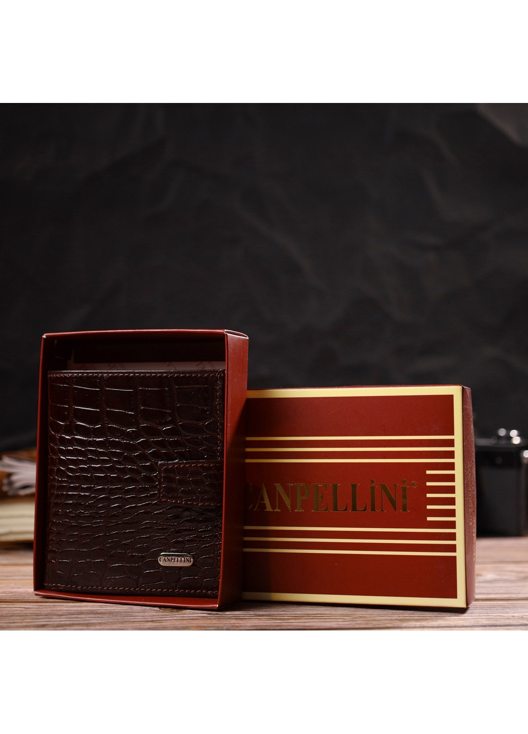 Шкіряний гаманець чоловічий 9,7х11х1 см Canpellini (259961891)