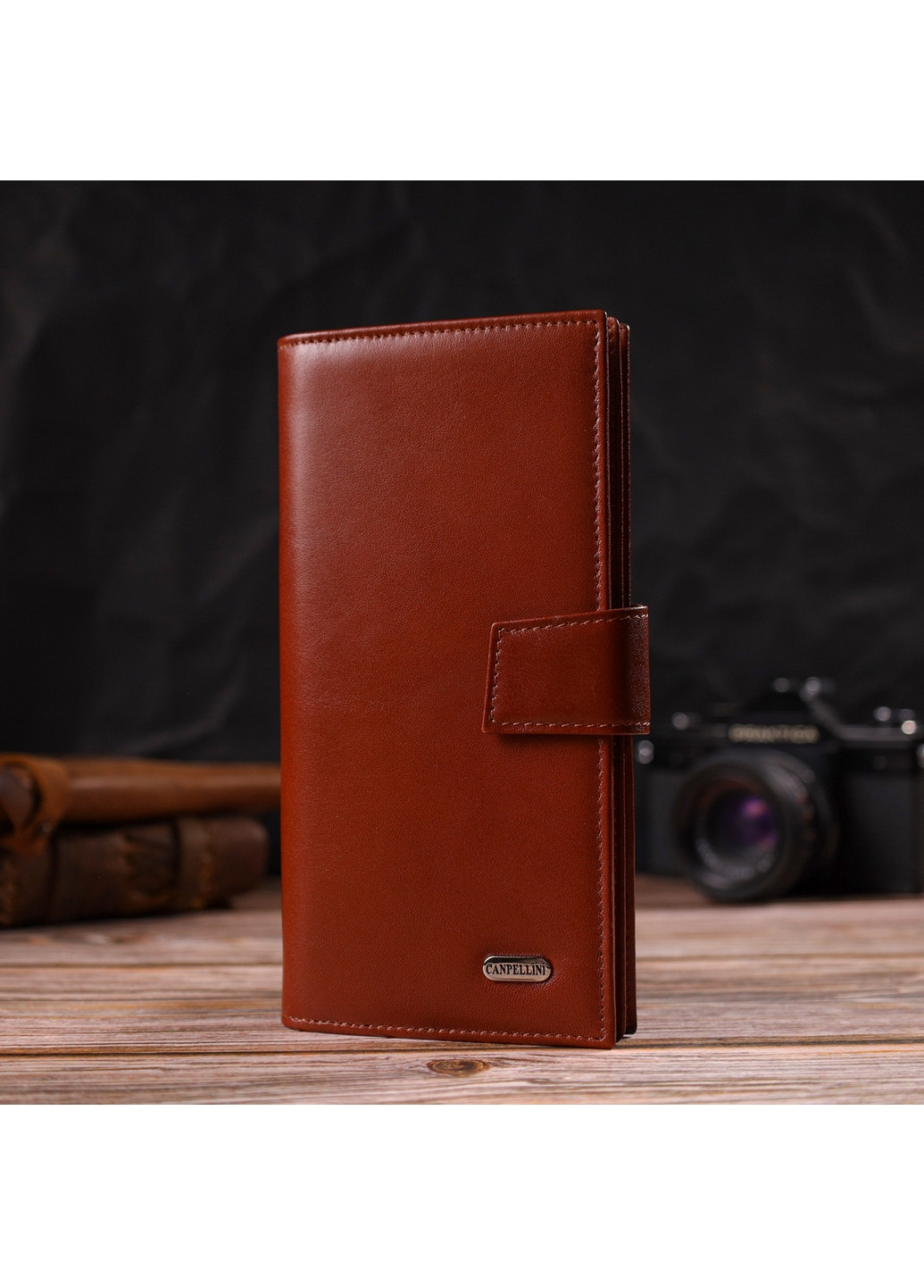 Кожаный кошелек мужской 9,5х19х2 см Canpellini (259961867)