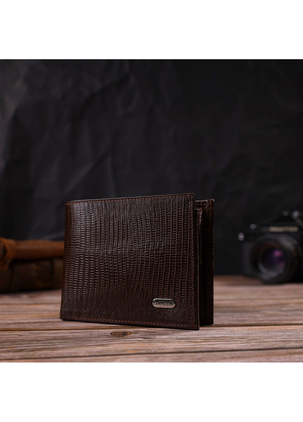 Шкіряний гаманець чоловічий 12х9, 7х2 см Canpellini (259961722)