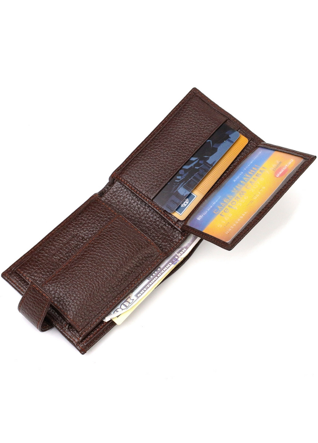 Шкіряний гаманець чоловічий 11х9х1 см Canpellini (259961840)