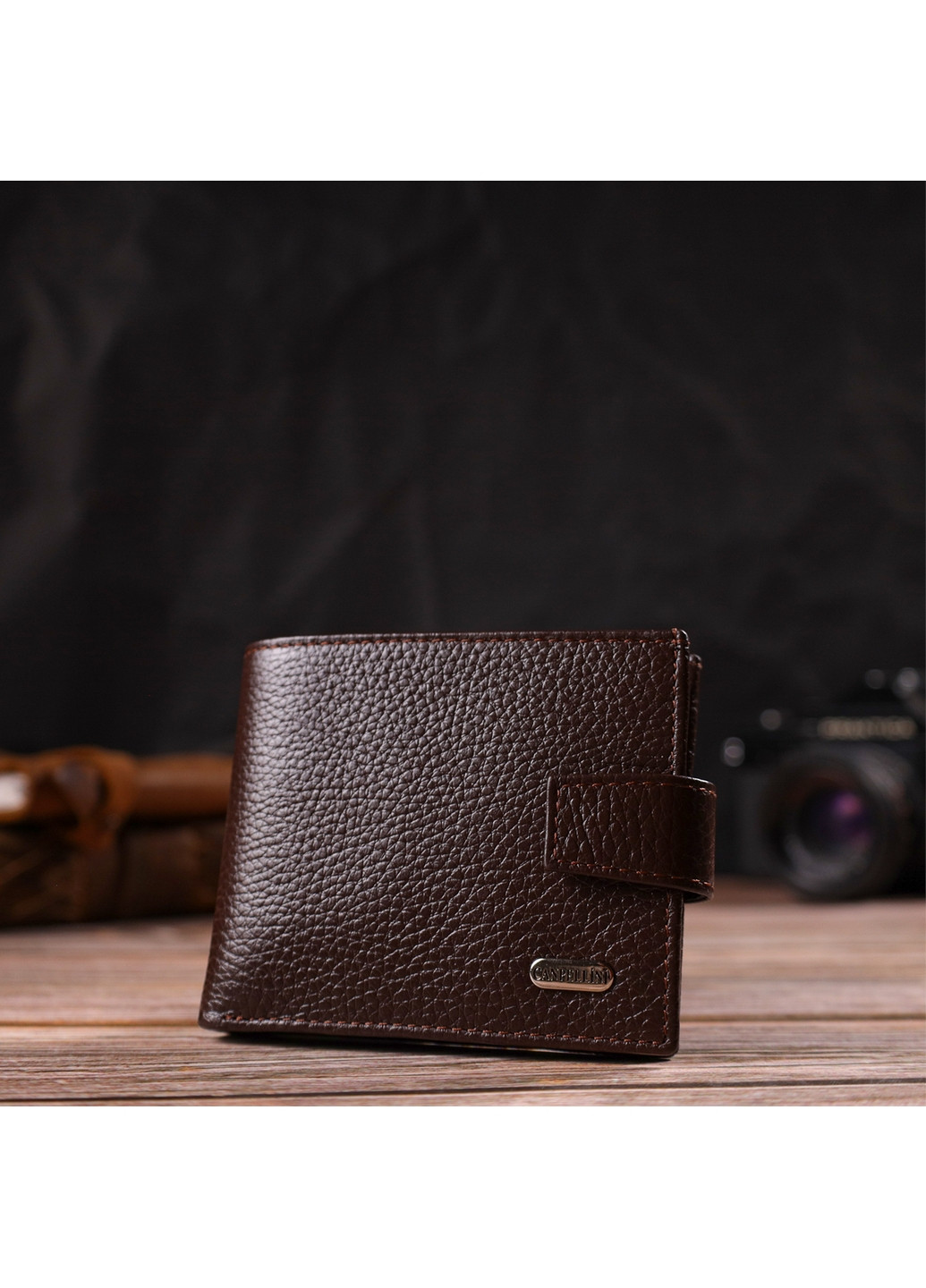Шкіряний гаманець чоловічий 11х9х1 см Canpellini (259961840)
