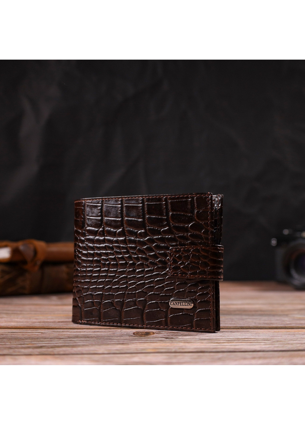 Кожаный кошелек мужской 12,2х9,5х2 см Canpellini (259961911)