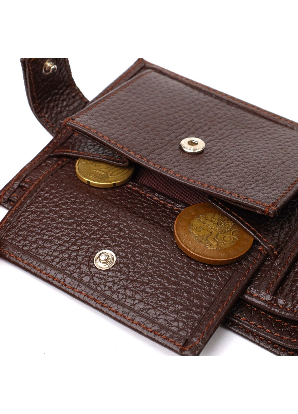 Кожаный кошелек мужской 12,2х9,5х2 см Canpellini (259961720)