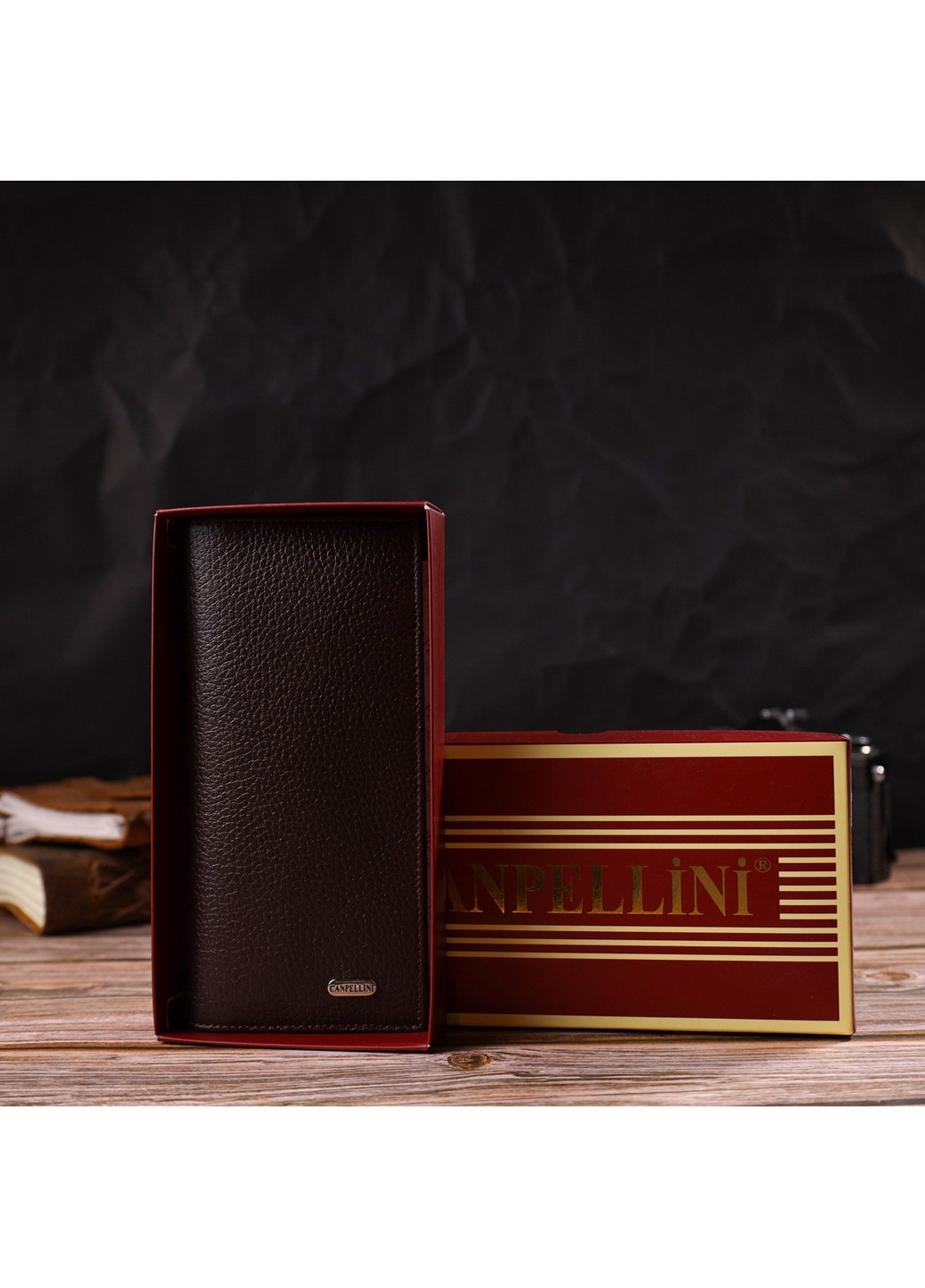 Шкіряний гаманець чоловічий 9,2 х18, 8х1 см Canpellini (259961769)