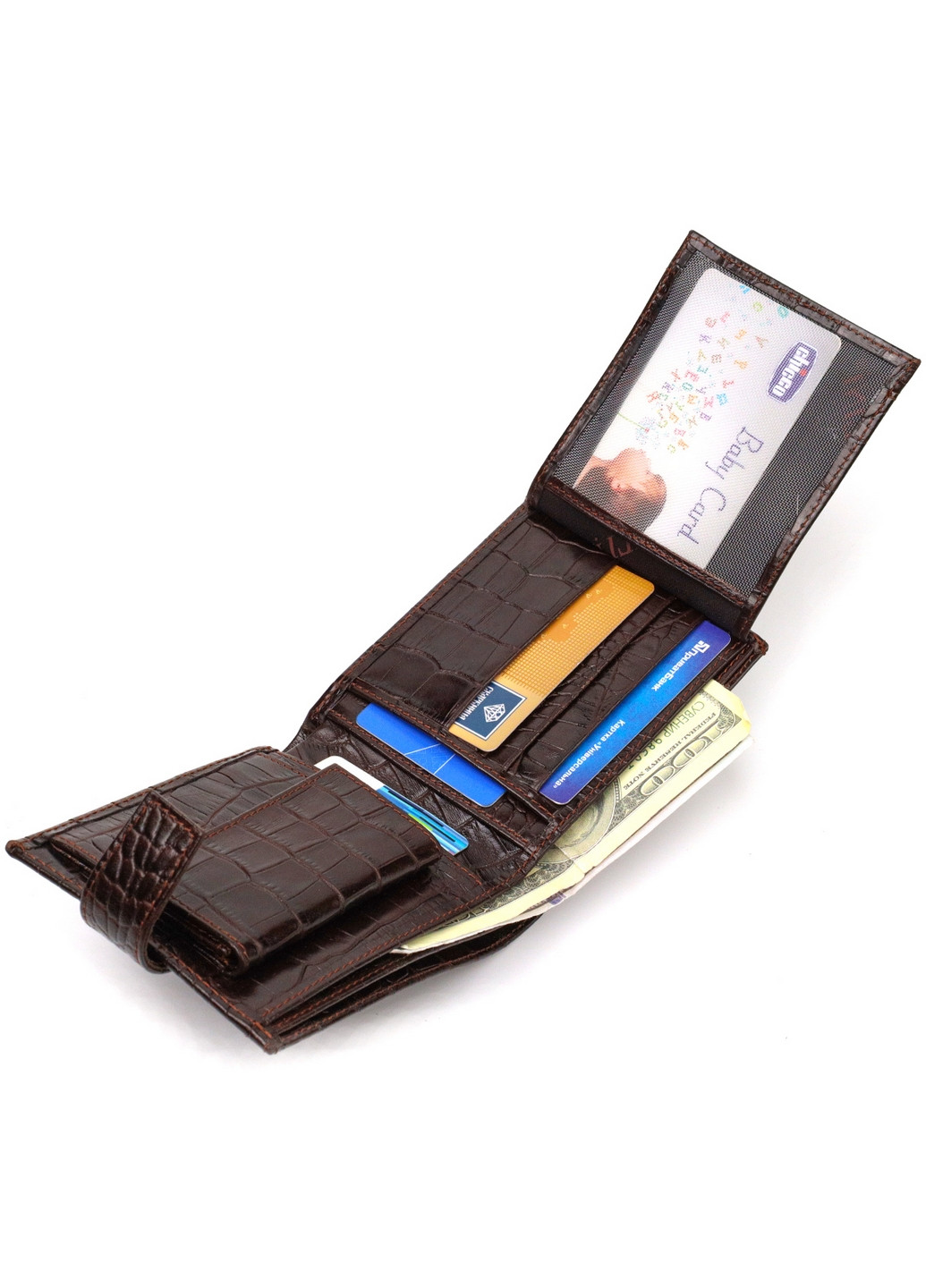 Шкіряний гаманець чоловічий 12,2 х9, 5х2 см Canpellini (259961862)