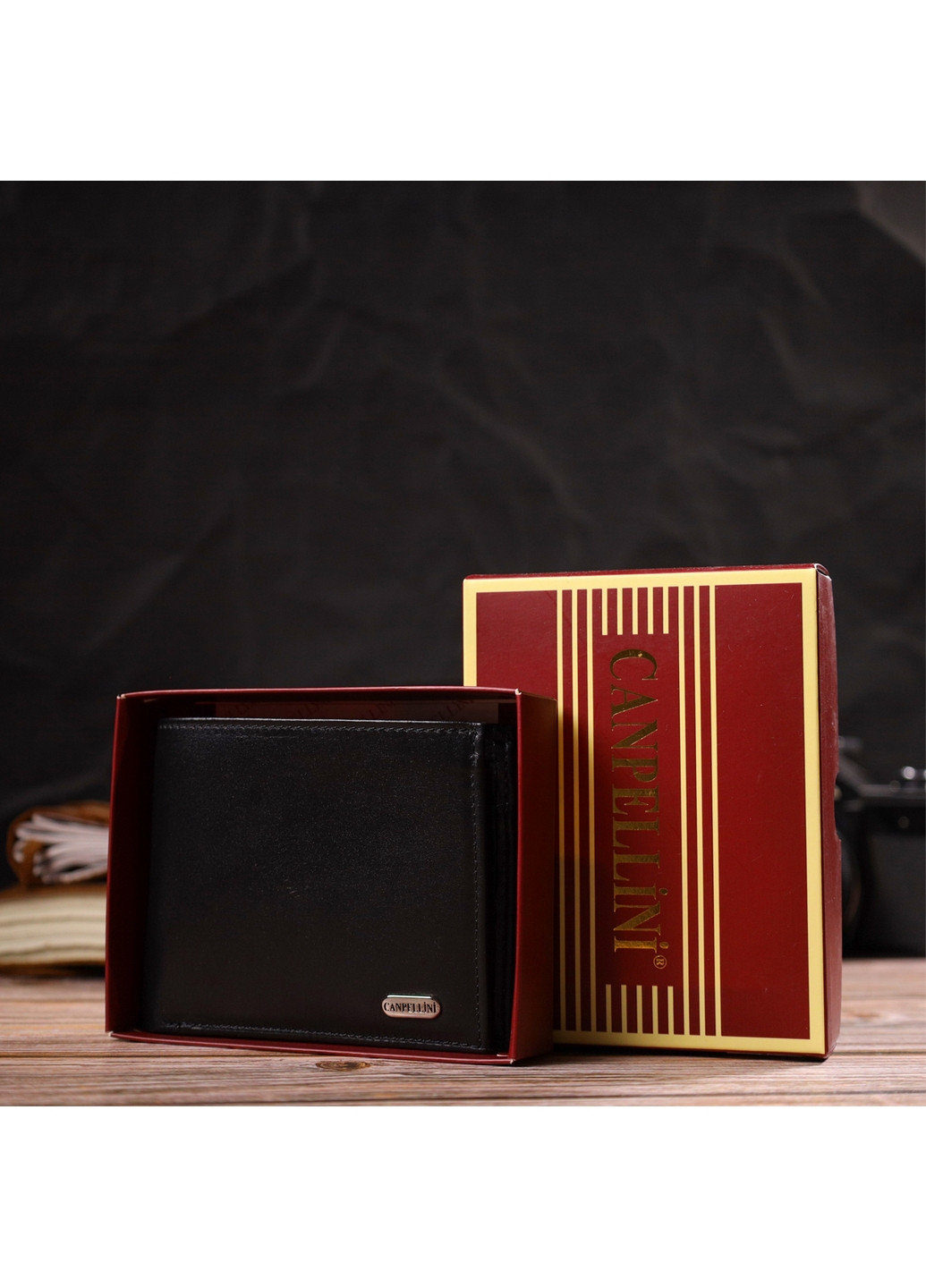 Шкіряний гаманець чоловічий 11,5х9,5х2 см Canpellini (259961860)