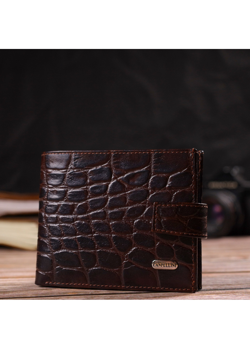 Кожаный кошелек мужской 12,2х9,5х2 см Canpellini (259961909)